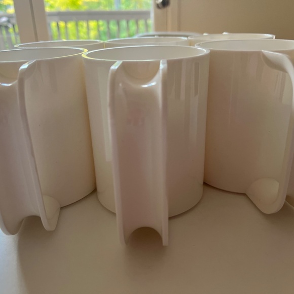 Heller Massimo Vignelli 6 Stacking White Max Mugs Hellerware Italian Design - Picture 3 of 6